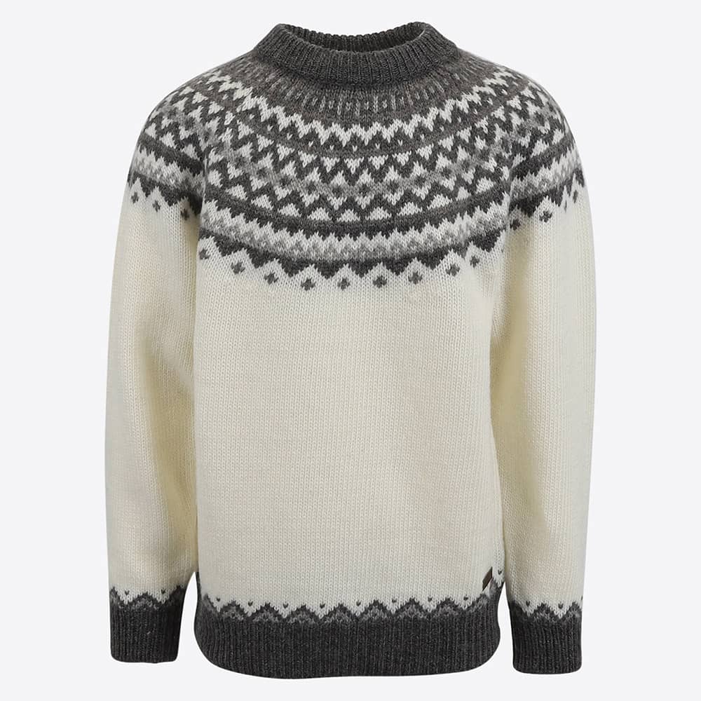 Skjaldbreiður wollpullover mit isländischem muster